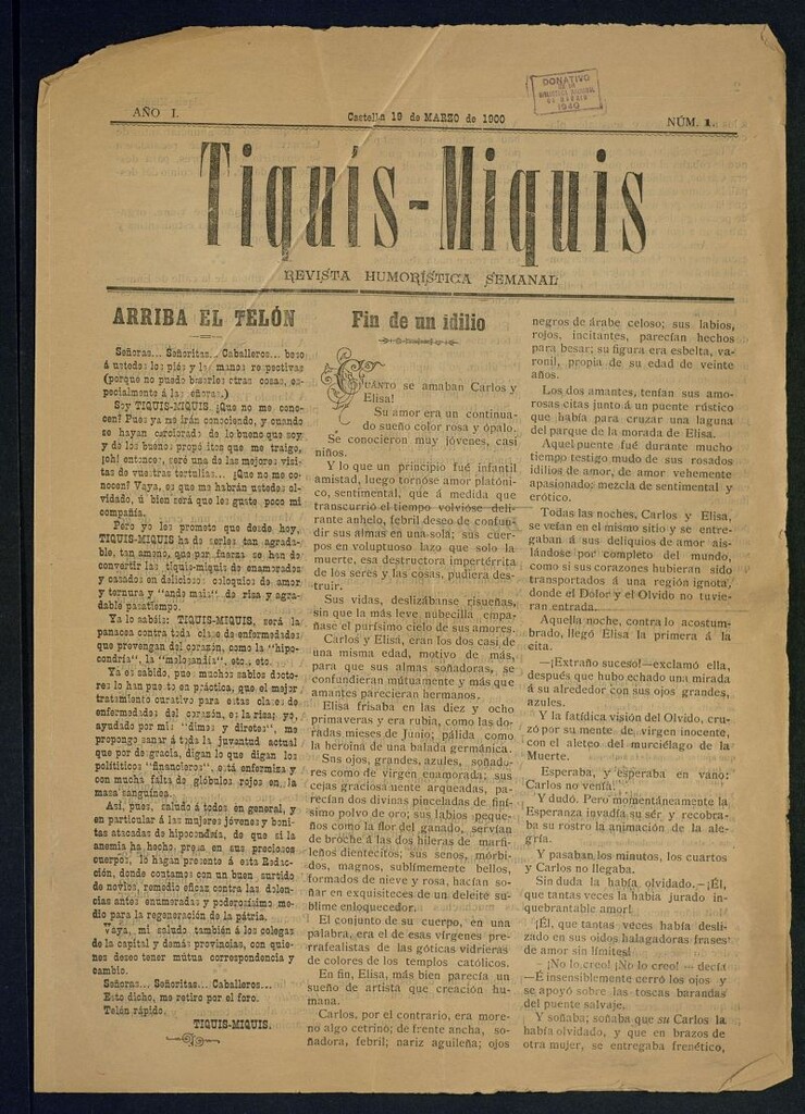Miniatura de Tiquis-Miquis : revista humorística semanal