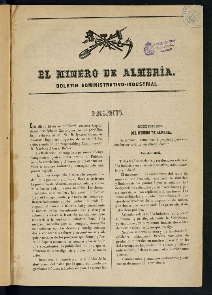 Miniatura de El Minero de Almería : boletín administrativo-industrial