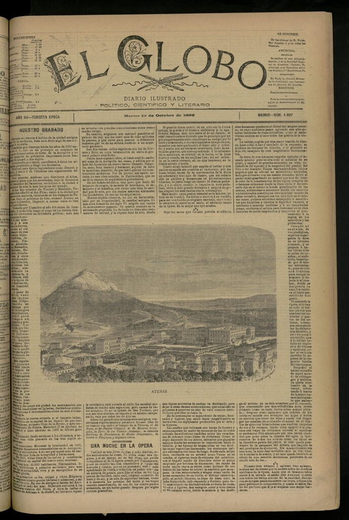 Miniatura de El Globo : diario ilustrado del 19 de octubre de 1886, nº 4007