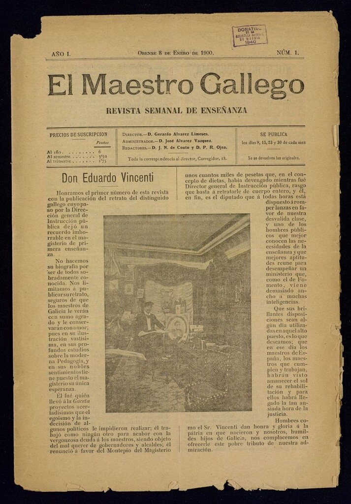 Miniatura de El Maestro Gallego: revista semanal de enseñanza