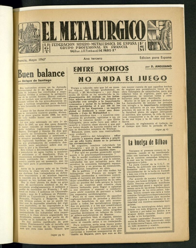 Miniatura de El Metalúrgico : Federación Sidero-Metalúrgica de España