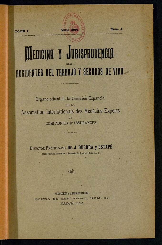 Miniatura de Medicina y Jurisprudencia de Accidentes del Trabajo y Seguros de Vida
