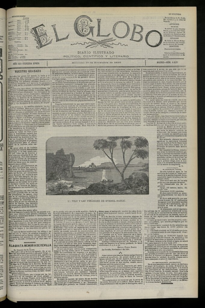 Miniatura de El Globo : diario ilustrado del 10 de noviembre de 1886, nº 4029