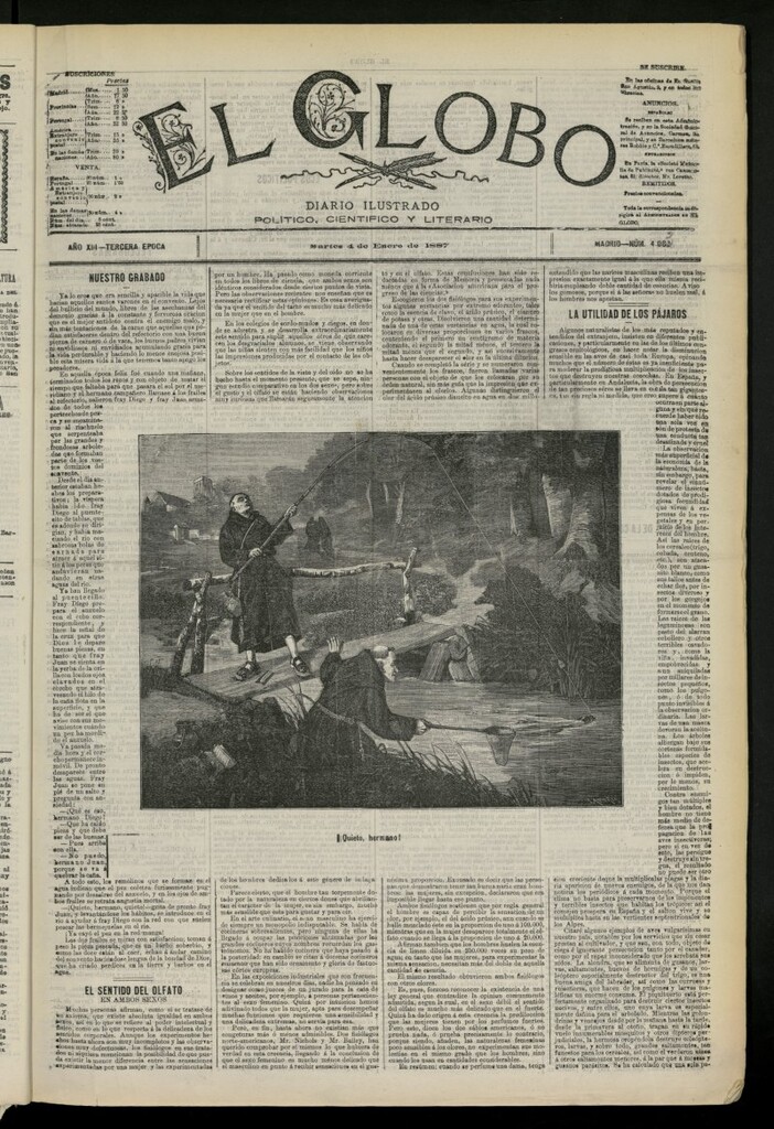 Miniatura de El Globo : diario ilustrado del 4 de enero de 1887, nº 4083