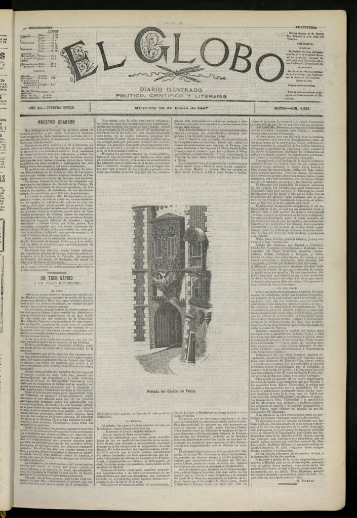 Miniatura de El Globo : diario ilustrado del 19 de enero de 1887, nº 4098