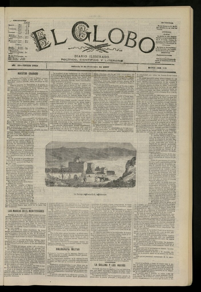 Miniatura de El Globo : diario ilustrado del 5 de febrero de 1887, nº 4115