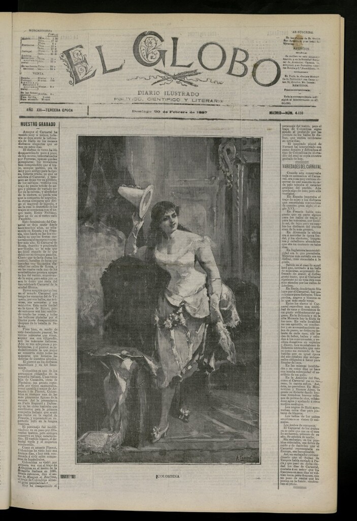 Miniatura de El Globo : diario ilustrado del 20 de febrero de 1887, nº 4130