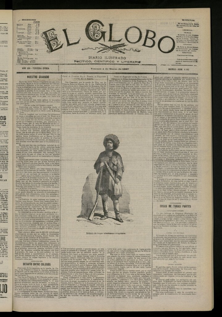 Miniatura de El Globo : diario ilustrado del 4 de marzo de 1887, nº 4142