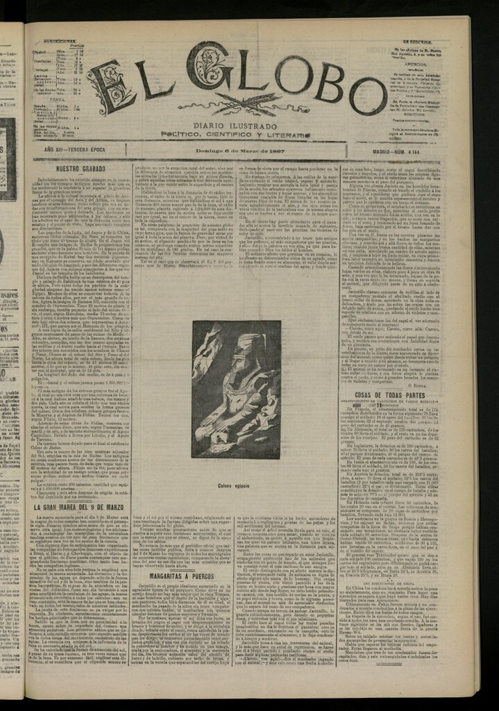 Miniatura de El Globo : diario ilustrado del 6 de marzo de 1887, nº 4144
