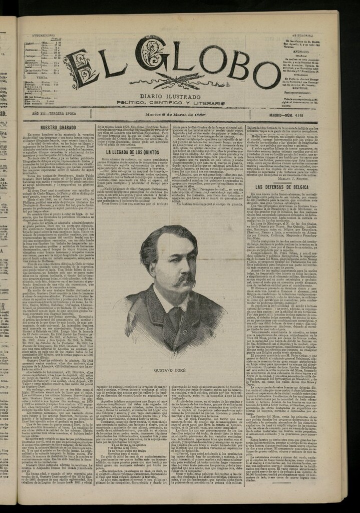 Miniatura de El Globo : diario ilustrado del 8 de marzo de 1887, nº 4146
