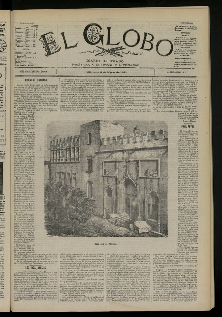 Miniatura de El Globo : diario ilustrado del 9 de marzo de 1887, nº 4147