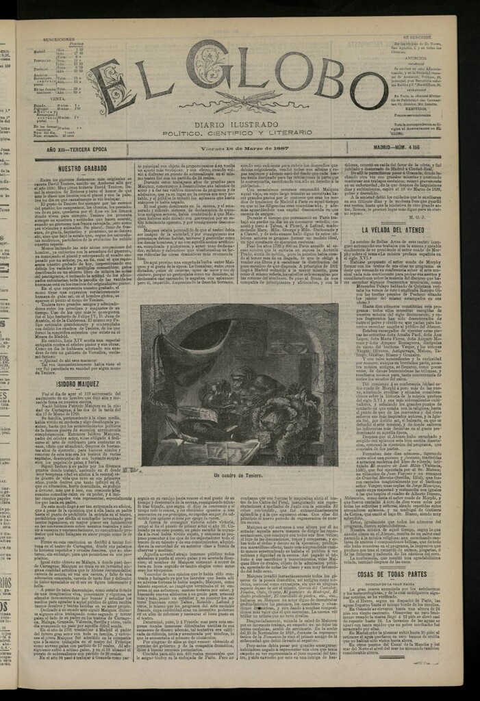 Miniatura de El Globo : diario ilustrado del 18 de marzo de 1887, nº 4156