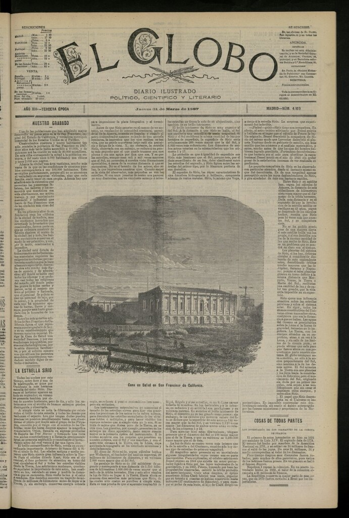 Miniatura de El Globo : diario ilustrado del 31 de marzo de 1887, nº 4169