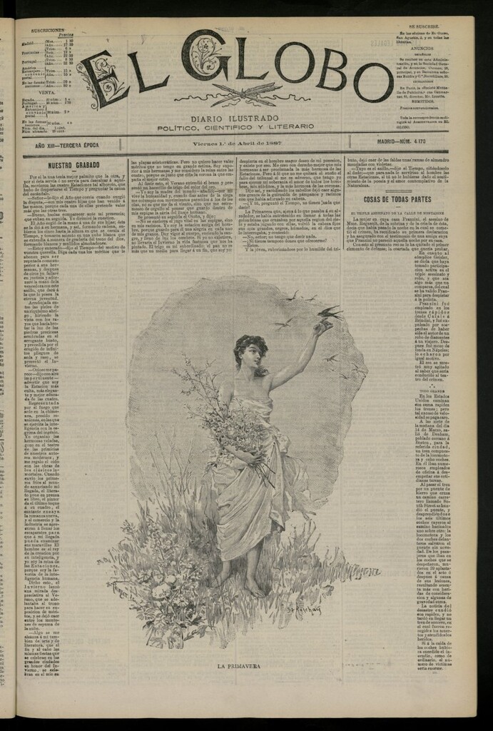 Miniatura de El Globo : diario ilustrado del 1 de abril de 1887, nº 4170