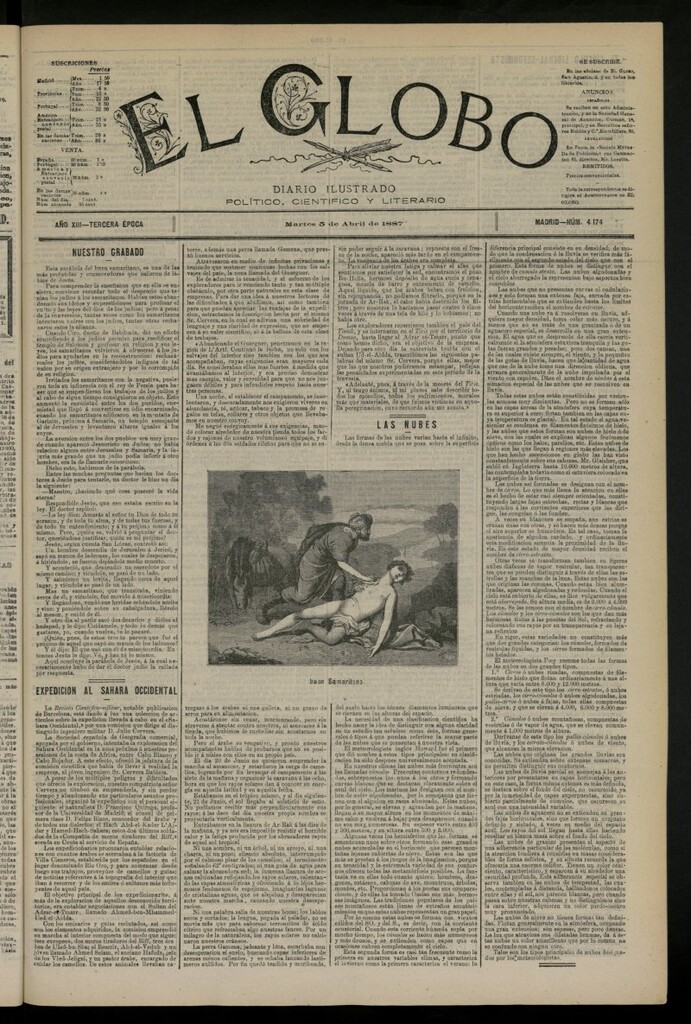 Miniatura de El Globo : diario ilustrado del 5 de abril de 1887, nº 4174