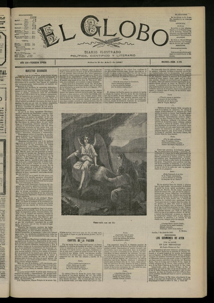 Miniatura de El Globo : diario ilustrado del 9 de abril de 1887, nº 4178