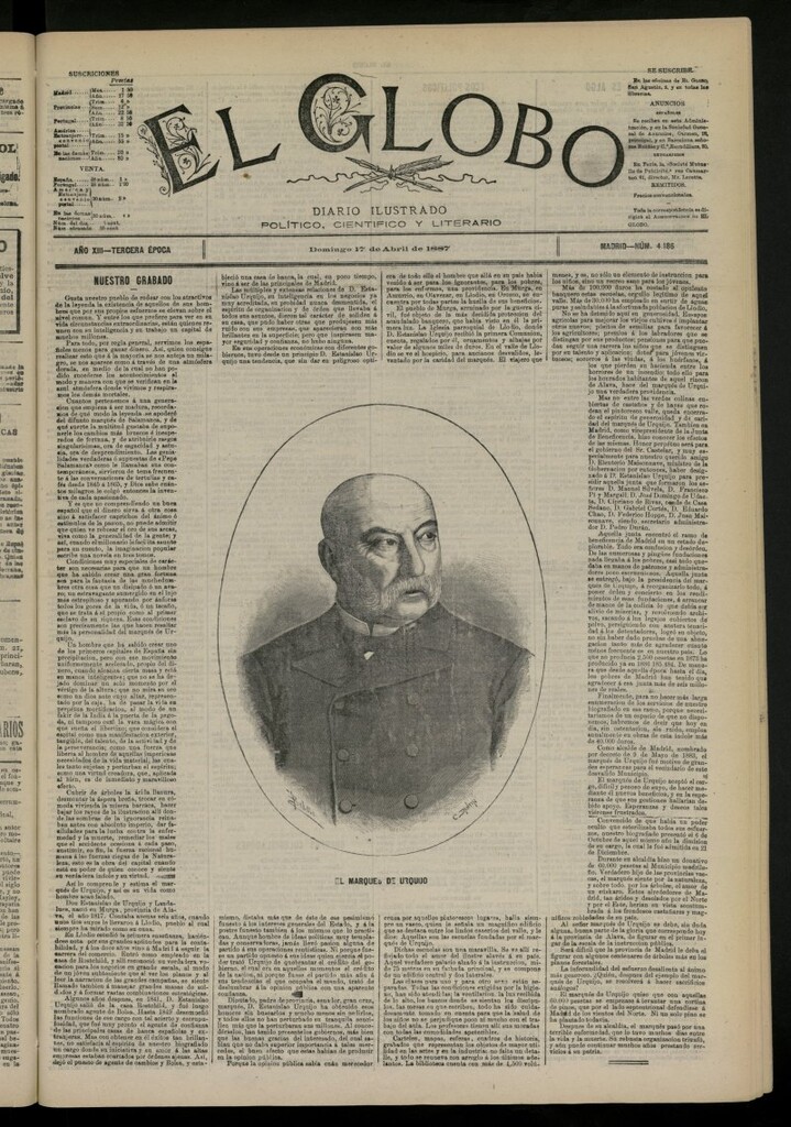 Miniatura de El Globo : diario ilustrado del 17 de abril de 1887, nº 4186