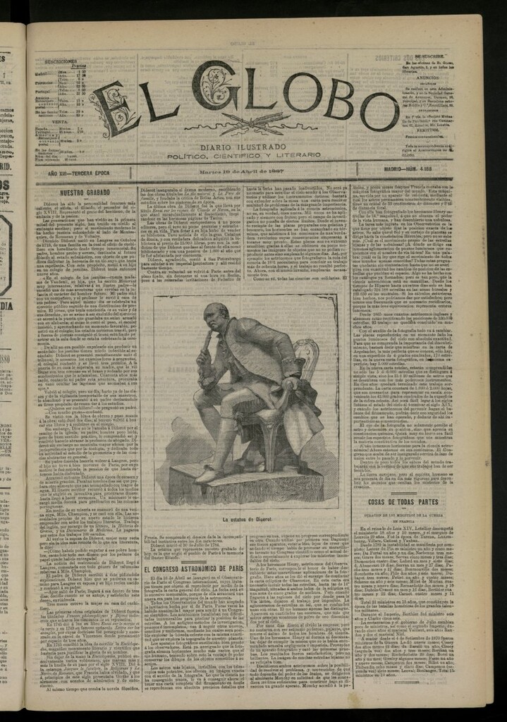 Miniatura de El Globo : diario ilustrado del 19 de abril de 1887, nº 4188