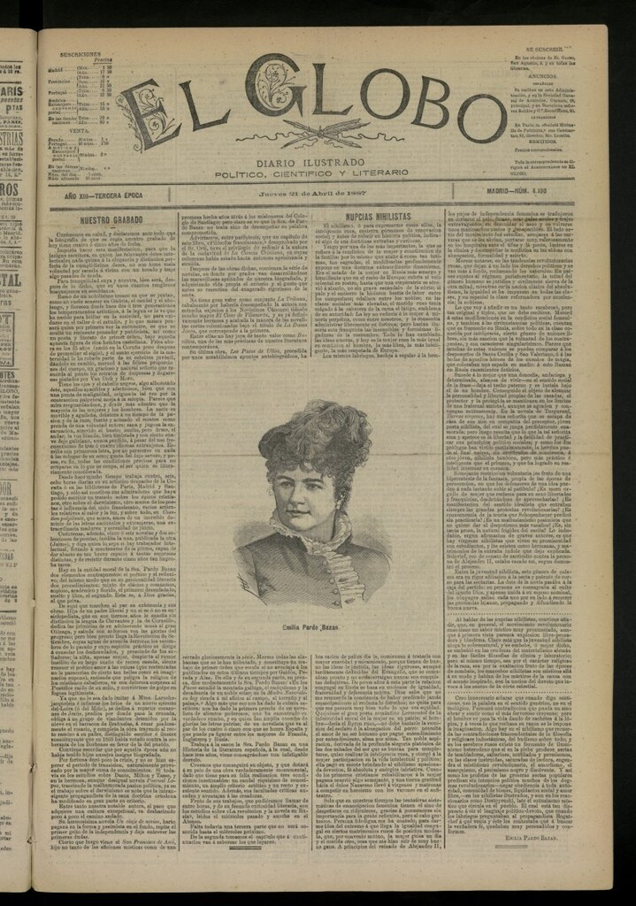 Miniatura de El Globo : diario ilustrado del 21 de abril de 1887, nº 4190
