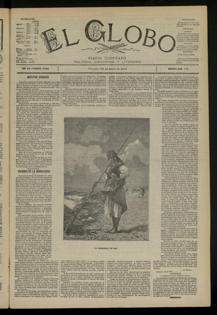 Miniatura de El Globo : diario ilustrado del 22 de abril de 1887, nº 4191