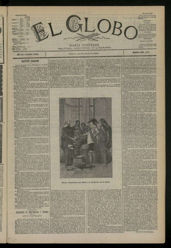 Miniatura de El Globo : diario ilustrado del 30 de abril de 1887, nº 4199