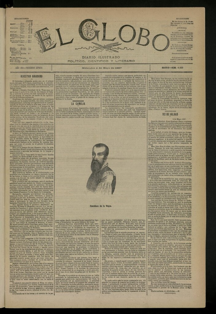 Miniatura de El Globo : diario ilustrado del 4 de mayo de 1887, nº 4203