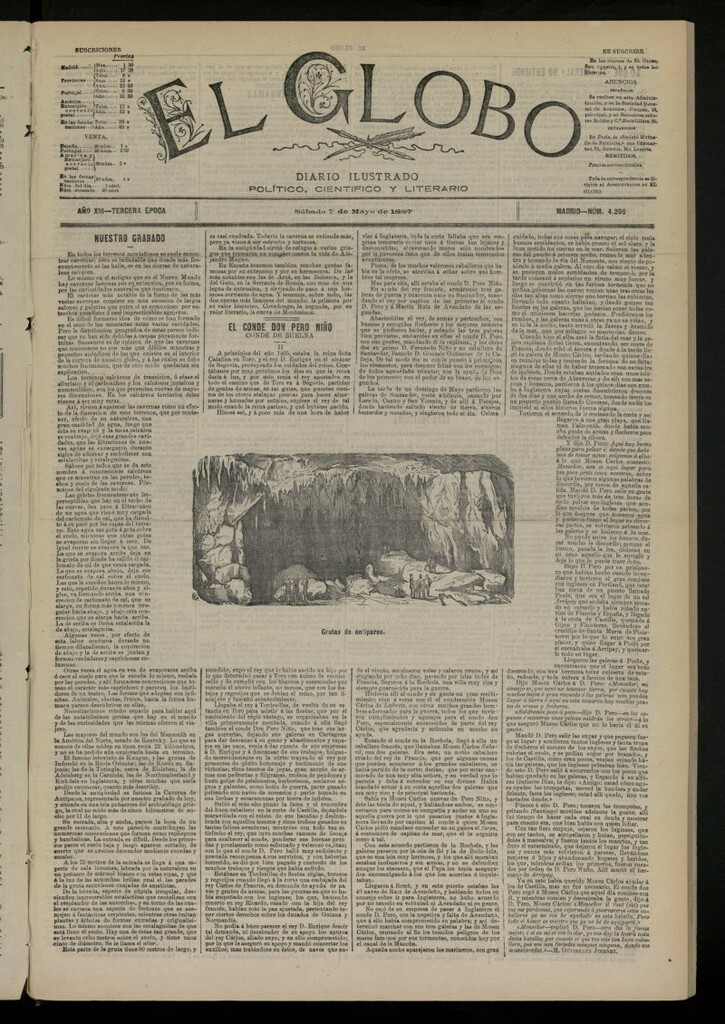 Miniatura de El Globo : diario ilustrado del 7 de mayo de 1887, nº 4206