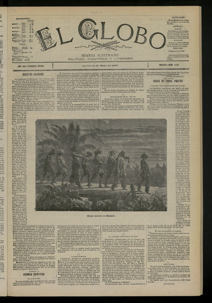 Miniatura de El Globo : diario ilustrado del 12 de mayo de 1887, nº 4211