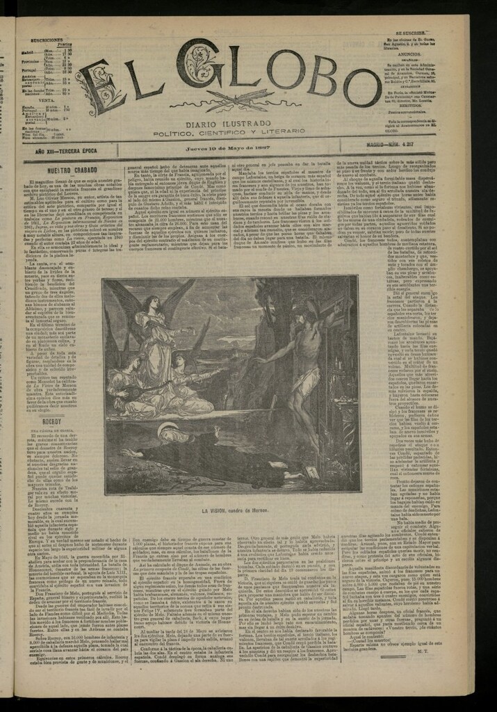 Miniatura de El Globo : diario ilustrado del 19 de mayo de 1887, nº 4217