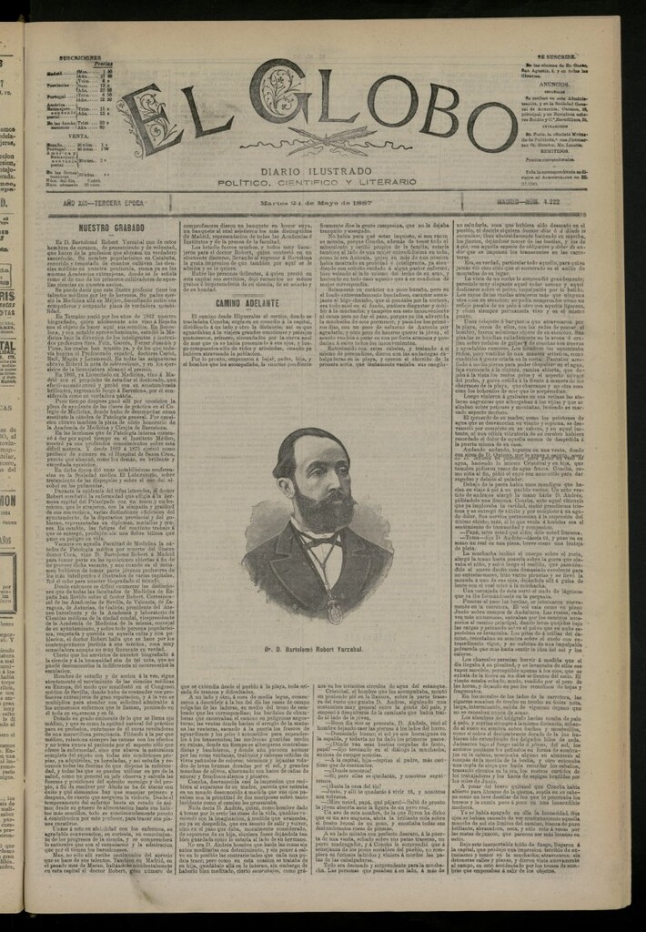 Miniatura de El Globo : diario ilustrado del 24 de mayo de 1887, nº 4222
