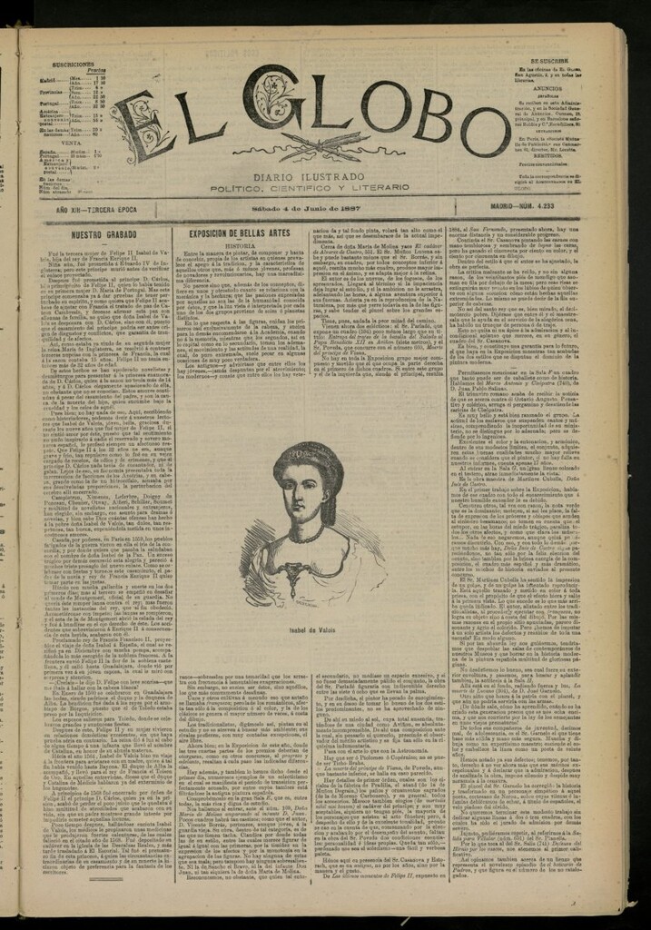 Miniatura de El Globo : diario ilustrado del 4 de junio de 1887, nº 4233