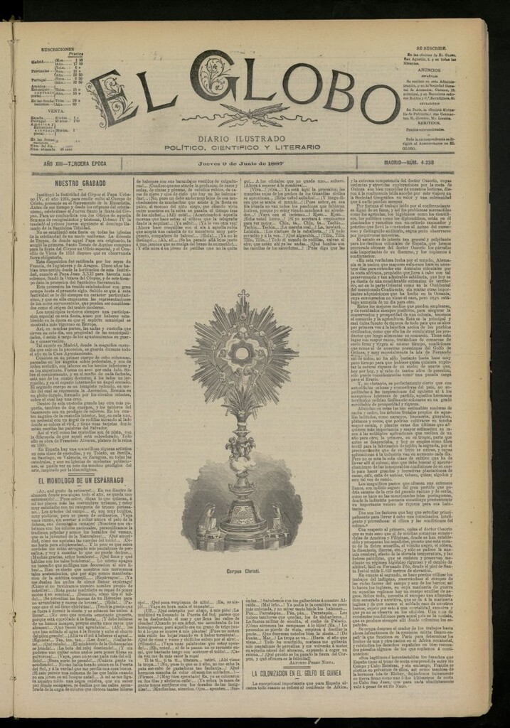 Miniatura de El Globo : diario ilustrado del 9 de junio de 1887, nº 4238