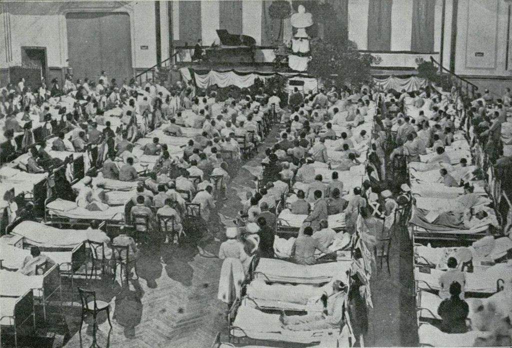Miniatura de Concierto celebrado en un teatro de Berlín, transformado en Hospital, para obsequiar a los heridos