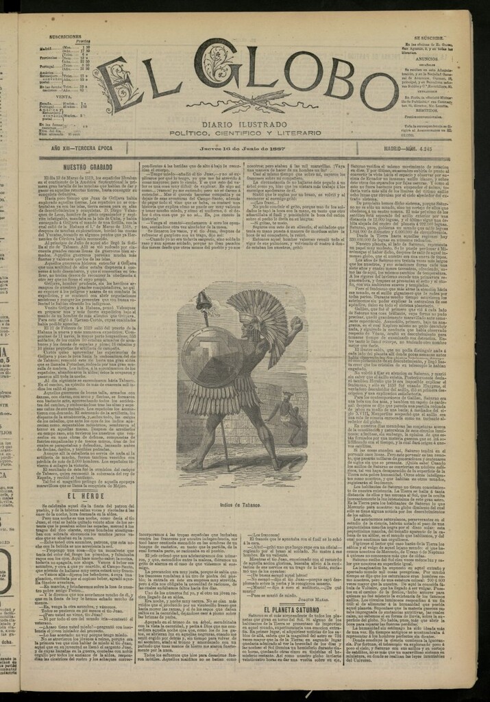 Miniatura de El Globo : diario ilustrado del 16 de junio de 1887, nº 4245
