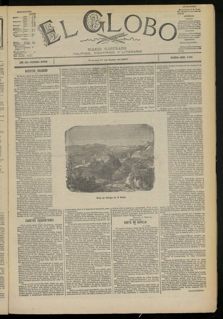 Miniatura de El Globo : diario ilustrado del 17 de junio de 1887, nº 4246