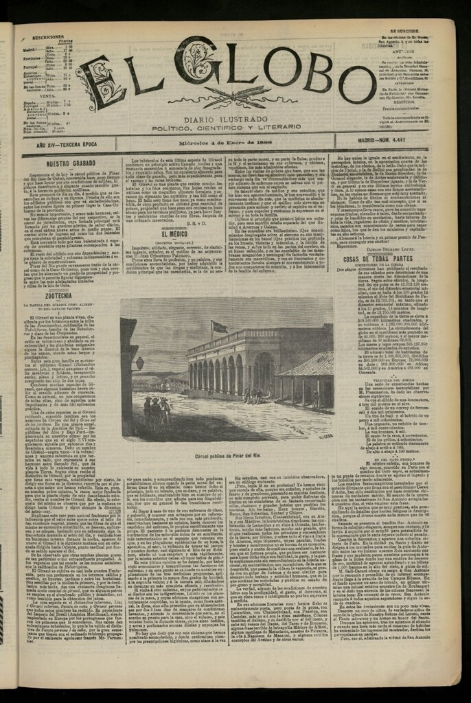 Miniatura de El Globo : diario ilustrado del 4 de enero de 1888, nº 4446