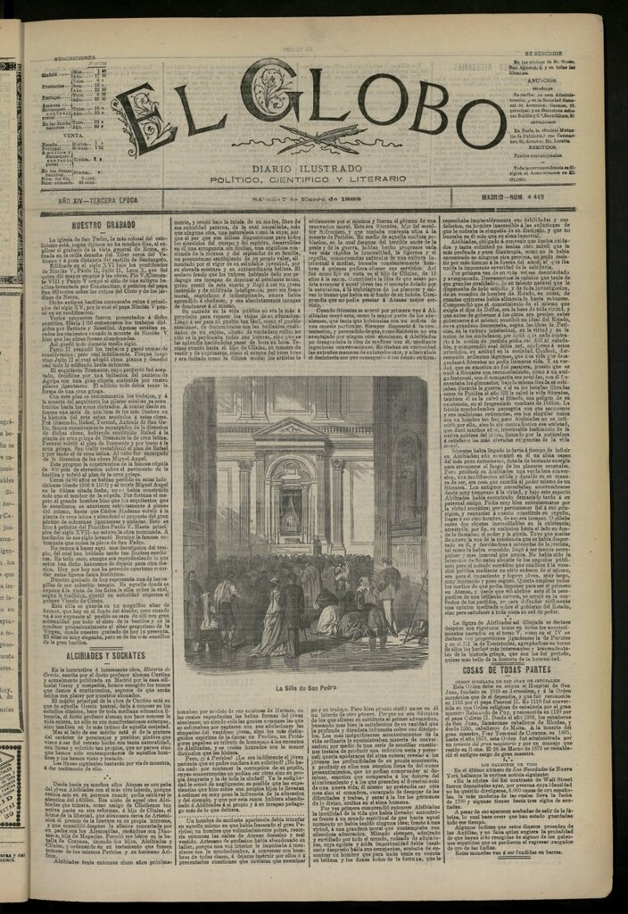 Miniatura de El Globo : diario ilustrado del 7 de enero de 1888, nº 4449