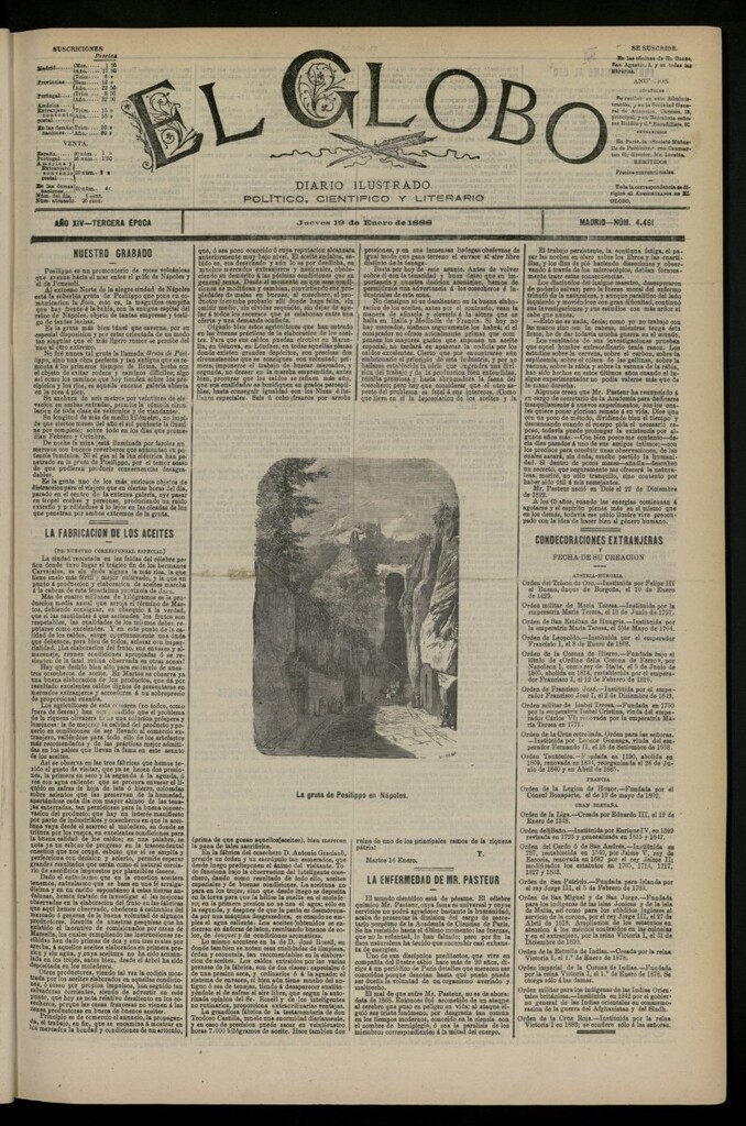 Miniatura de El Globo : diario ilustrado del 19 de enero de 1888, nº 4461