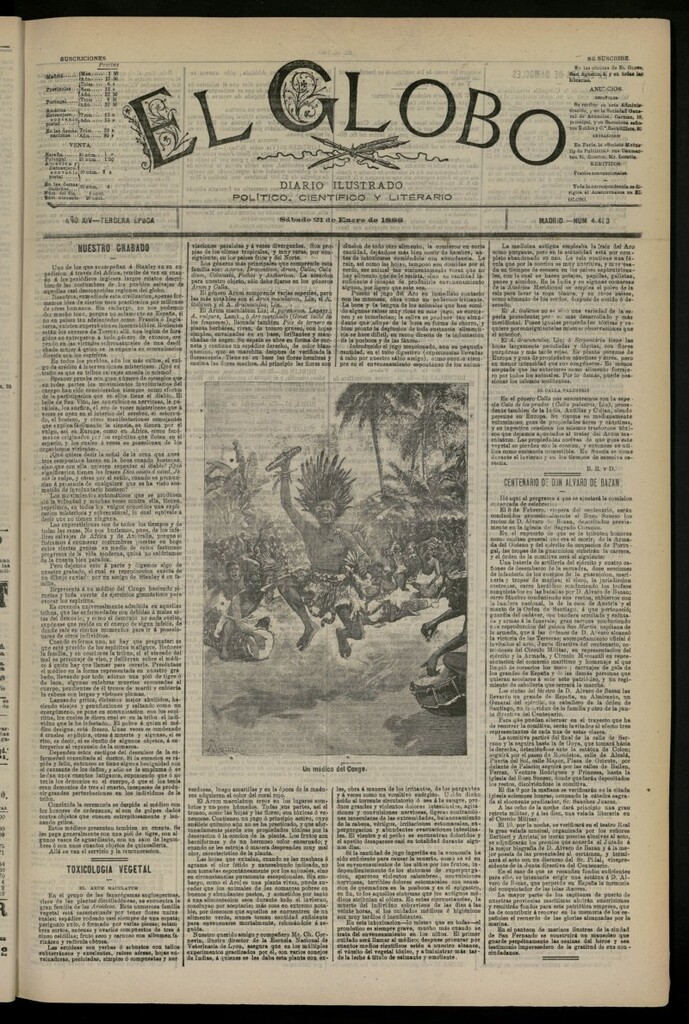 Miniatura de El Globo : diario ilustrado del 21 de enero de 1888, nº 4463