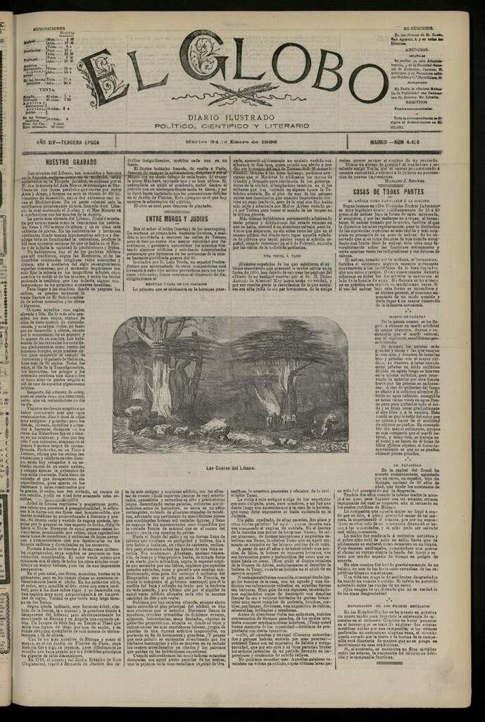 Miniatura de El Globo : diario ilustrado del 24 de enero de 1888, nº 4466