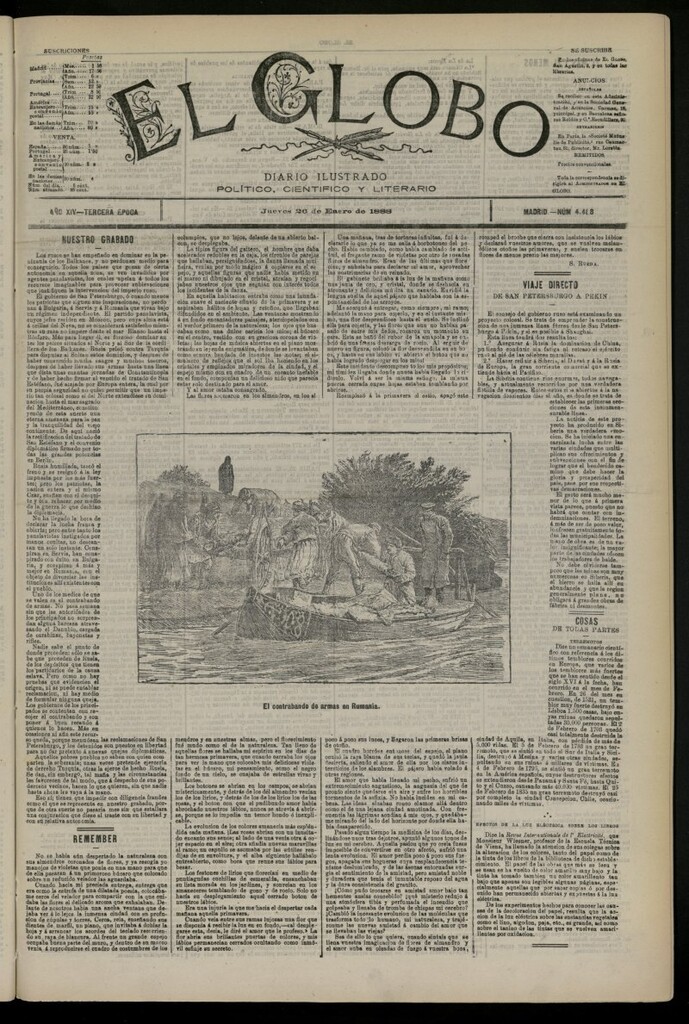 Miniatura de El Globo : diario ilustrado del 26 de enero de 1888, nº 4468