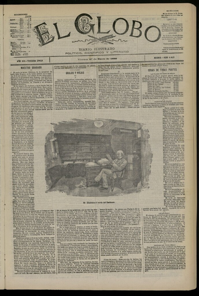 Miniatura de El Globo : diario ilustrado del 27 de enero de 1888, nº 4469