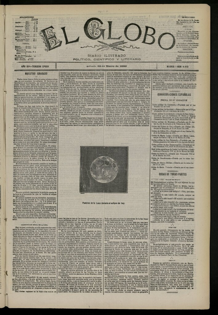 Miniatura de El Globo : diario ilustrado del 28 de enero de 1888, nº 4470