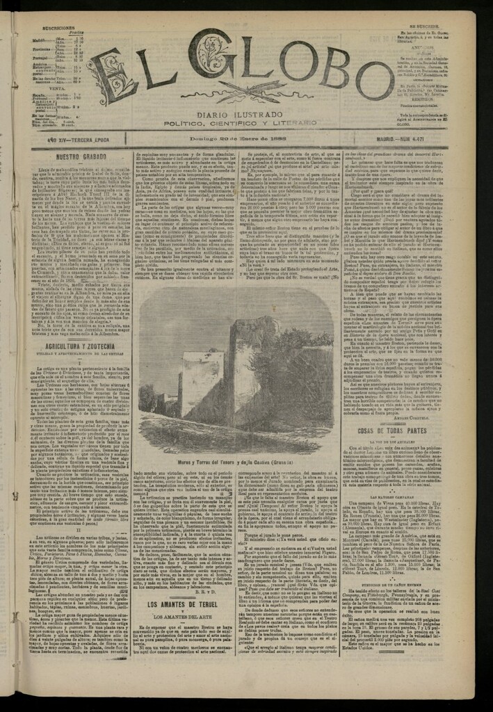 Miniatura de El Globo : diario ilustrado del 29 de enero de 1888, nº 4471