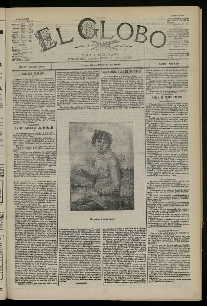Miniatura de El Globo : diario ilustrado del 13 de febrero de 1888, nº 4486