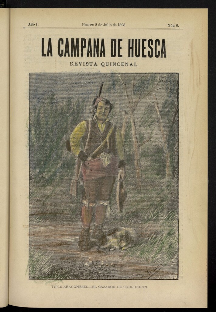 Miniatura de La Campana de Huesca: Historia, Literatura, Leyendas, Tradiciones, Poesía, Noticias, etc., del Alto Aragón del 2 de julio de 1893, nº 6