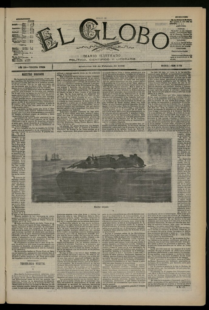 Miniatura de El Globo : diario ilustrado del 22 de febrero de 1888, nº 4495