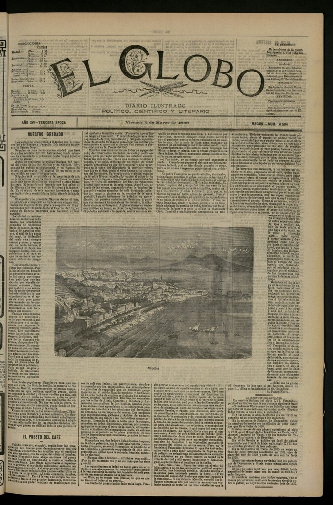 Miniatura de El Globo : diario ilustrado del 2 de marzo de 1888, nº 4504