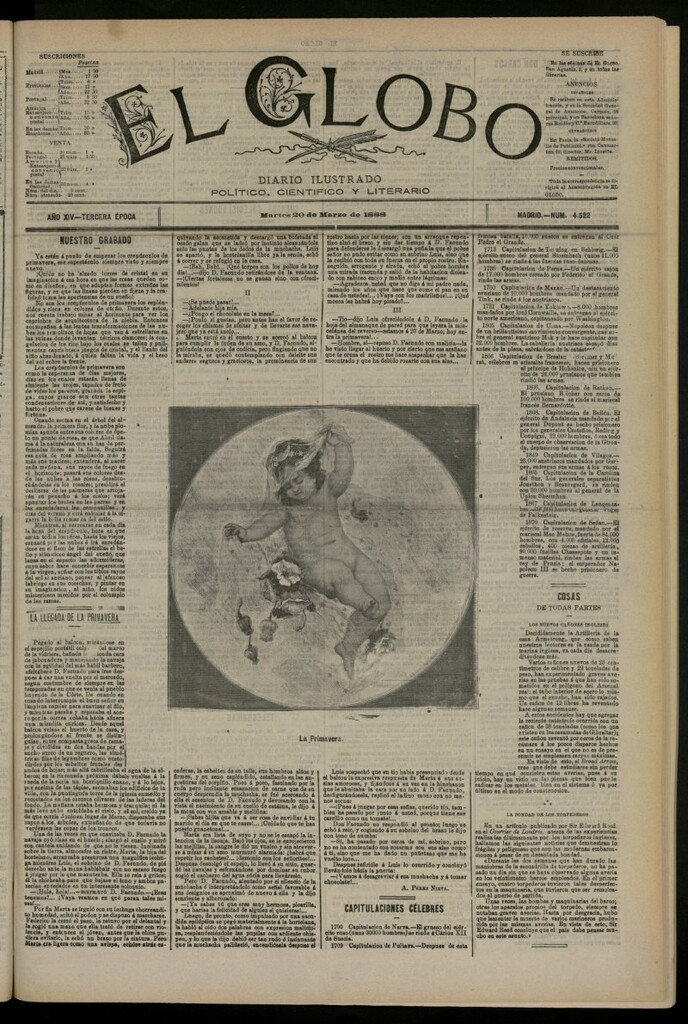 Miniatura de El Globo : diario ilustrado del 20 de marzo de 1888, nº 4522