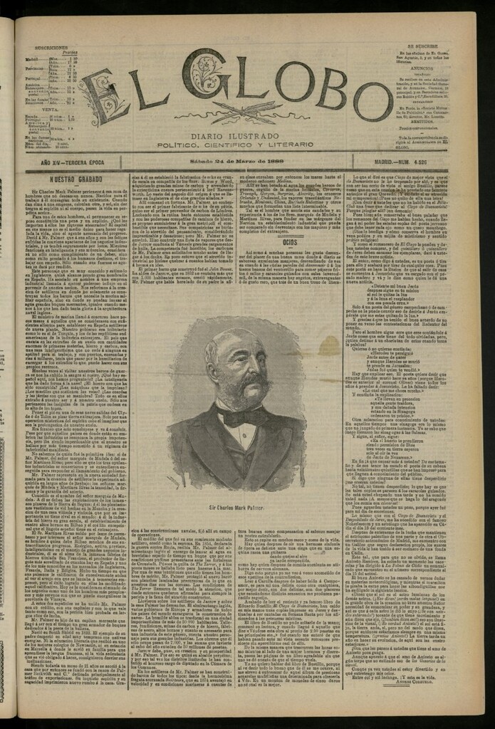 Miniatura de El Globo : diario ilustrado del 24 de marzo de 1888, nº 4526